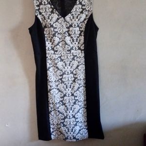 NWOT Covington Petite career dress Midi length. Black and white.size MP